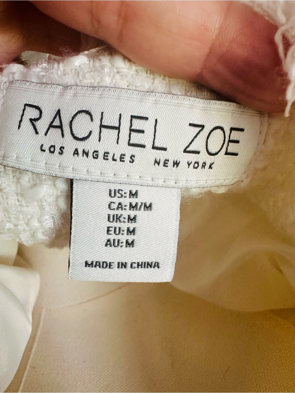 Rachel Zoe Ivory Tweed Fringe Gold Button Blazer - Picture 11 of 12